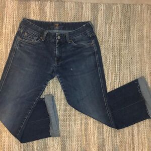 7 For All Mankind Distressed Ankle Jeans